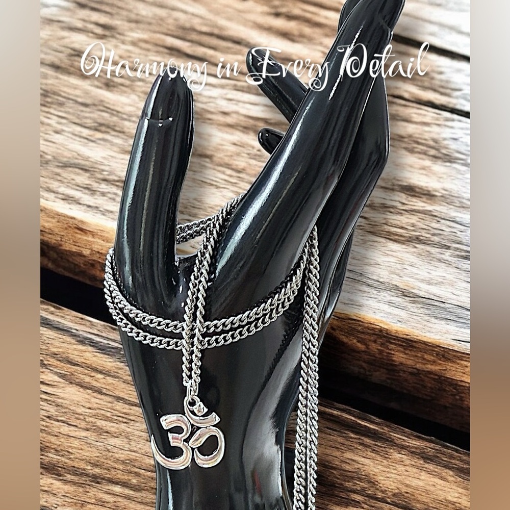 Silver Om Pendant Necklace unisex
